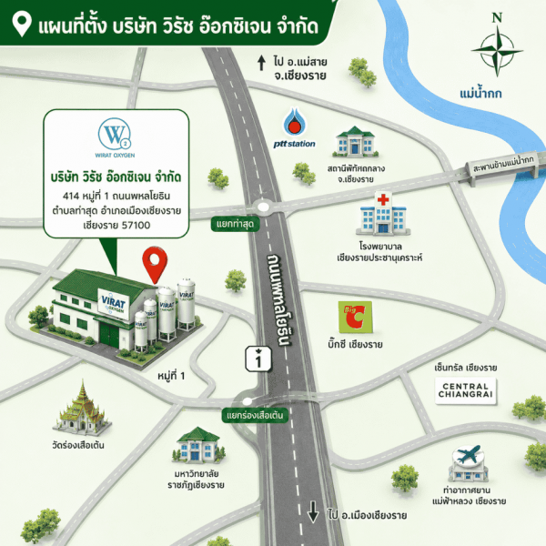 Photo map - แก๊สอุตสาหกรรม เชียงราย - วิรัชอ๊อกซิเจน